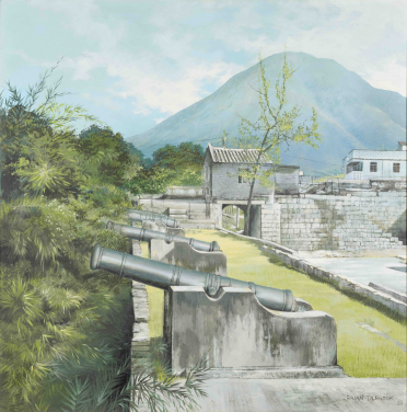Tung Chung Fort
(Hong Kong Heritage series)
Mixed media on canvas
H. 90 cm x W. 90 cm
1988
Collection of Robert Bunker